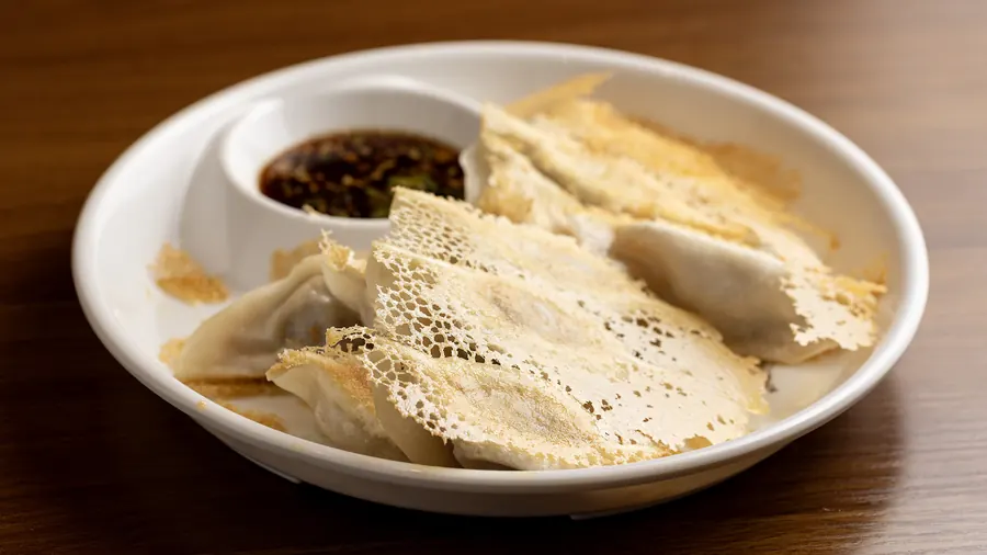 Pan-fried dumplings at Dumpling Time Block Place